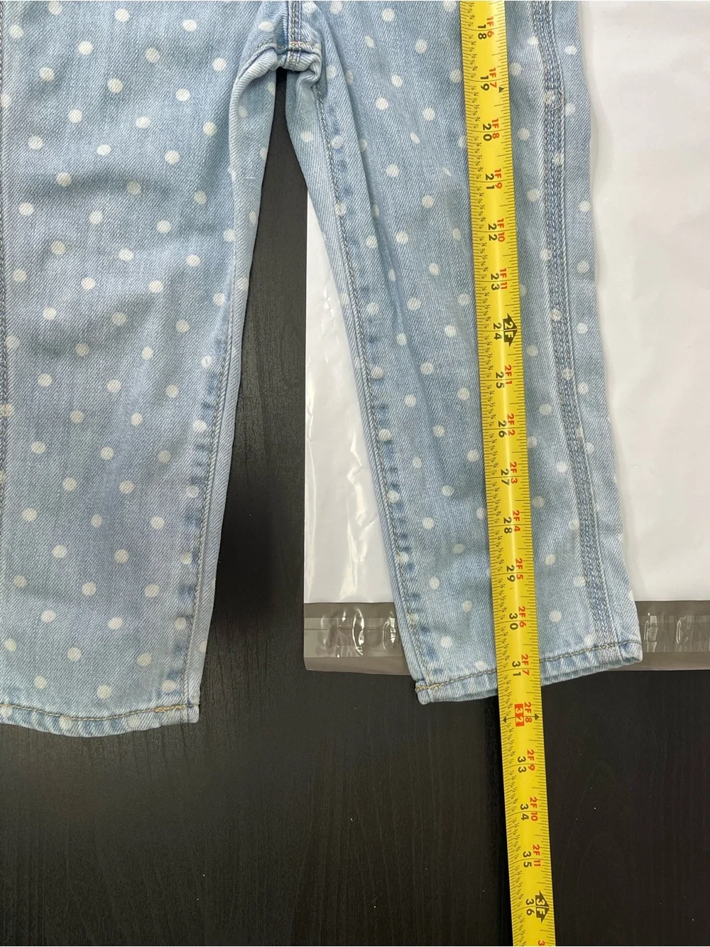 OshKosh B'gosh Vestbak Polka Dot Light Wash Denim Overalls 3T Rare